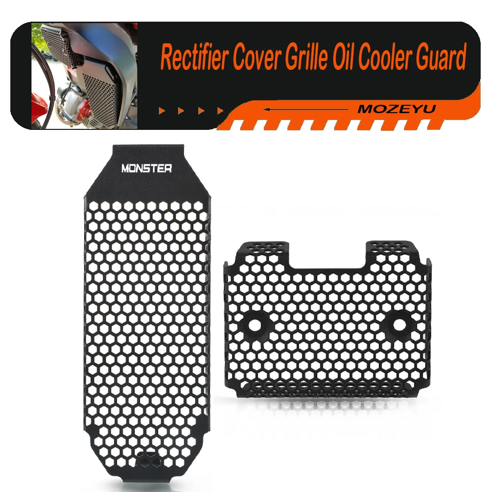 

Monster 797 Motorcycle Accessories Voltage Regulator Rectifier Cover Grille Oil Cooler Guard For Ducati Monster 797+ 2017 - 2020