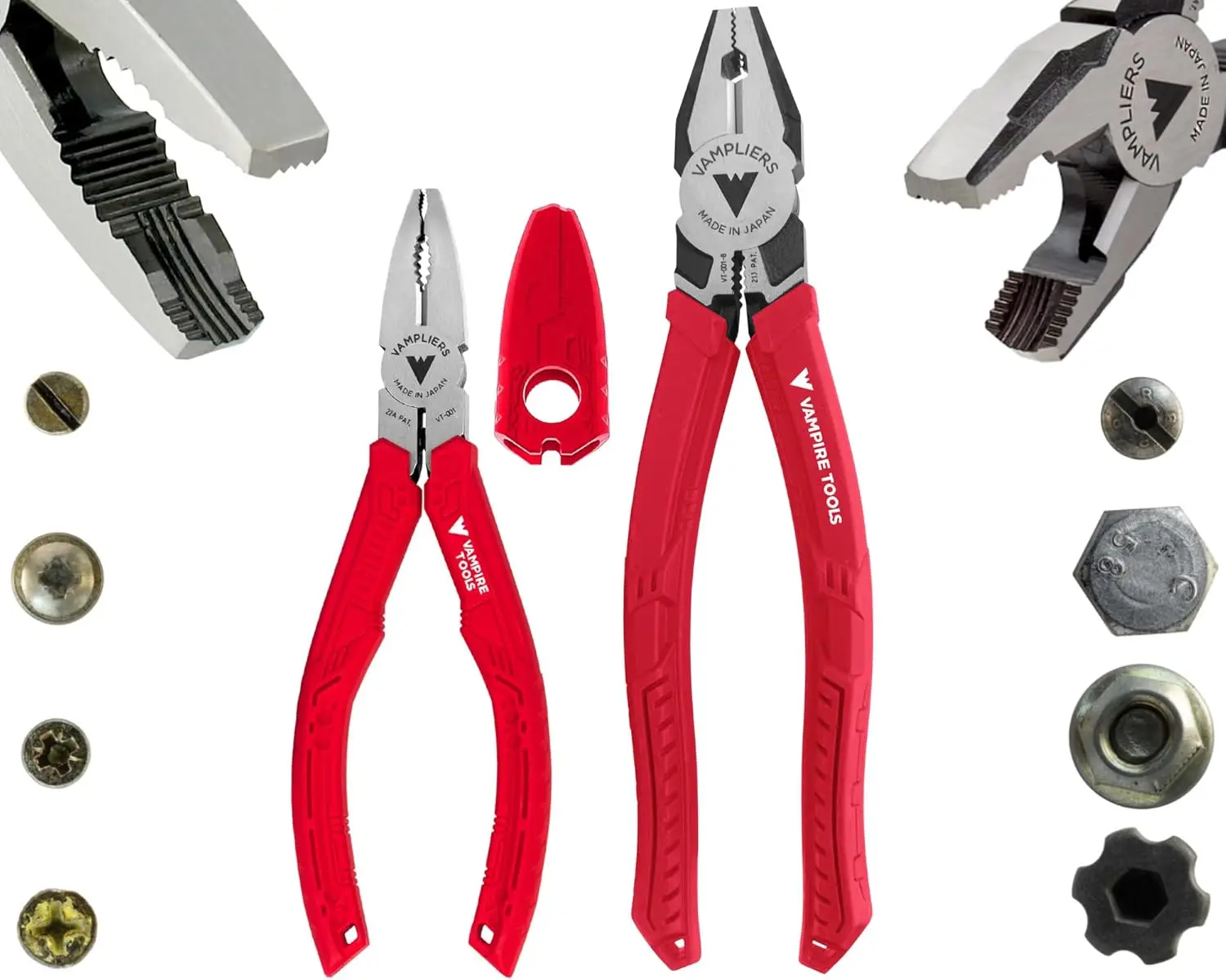 

Japanese High Carbon Steel Screw Extractor Pliers Set: 8" Linesman + 6.25" Combination Tools for Stripped Screws