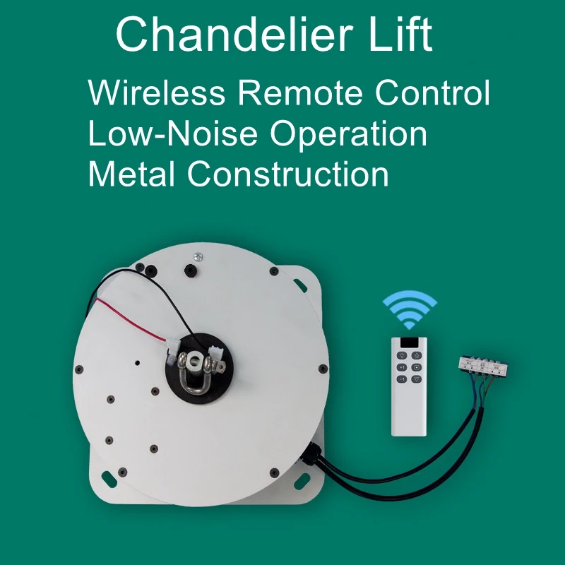 Wireless remote control electric lifting overhead light, duplex villa living room cleaning lamp lifter