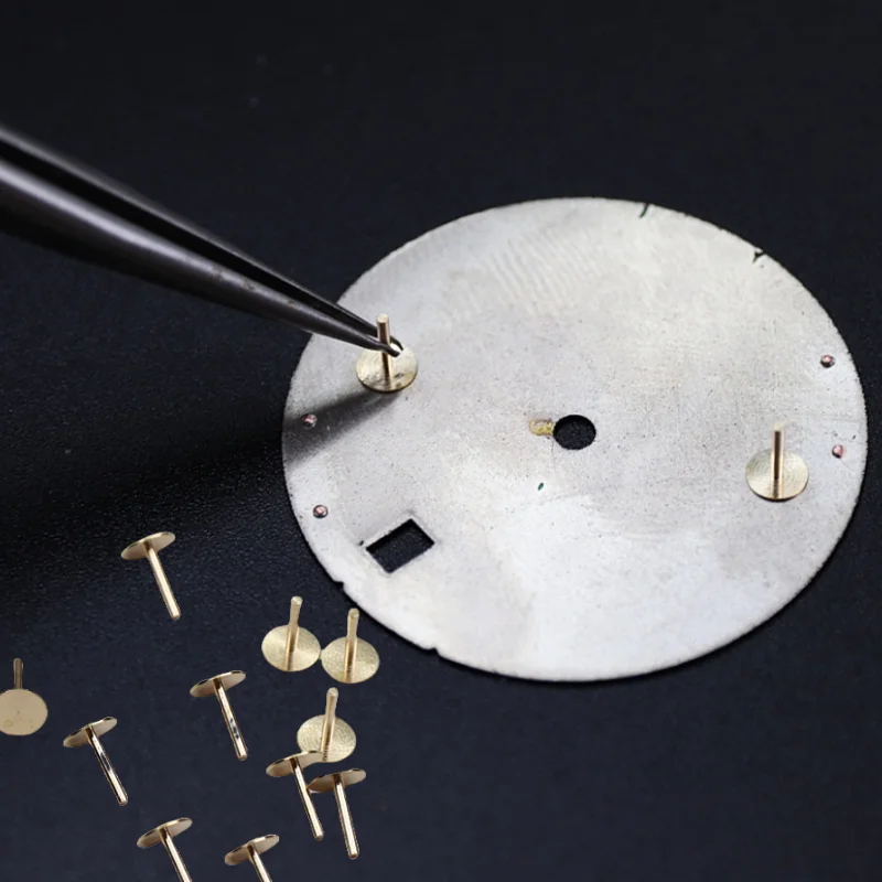 Dial Foot Watch Universal Dial Pin Diameter 0.6mm Copper Material Fixed Dial With Locating Pin Repair Dial Watch Repair Parts