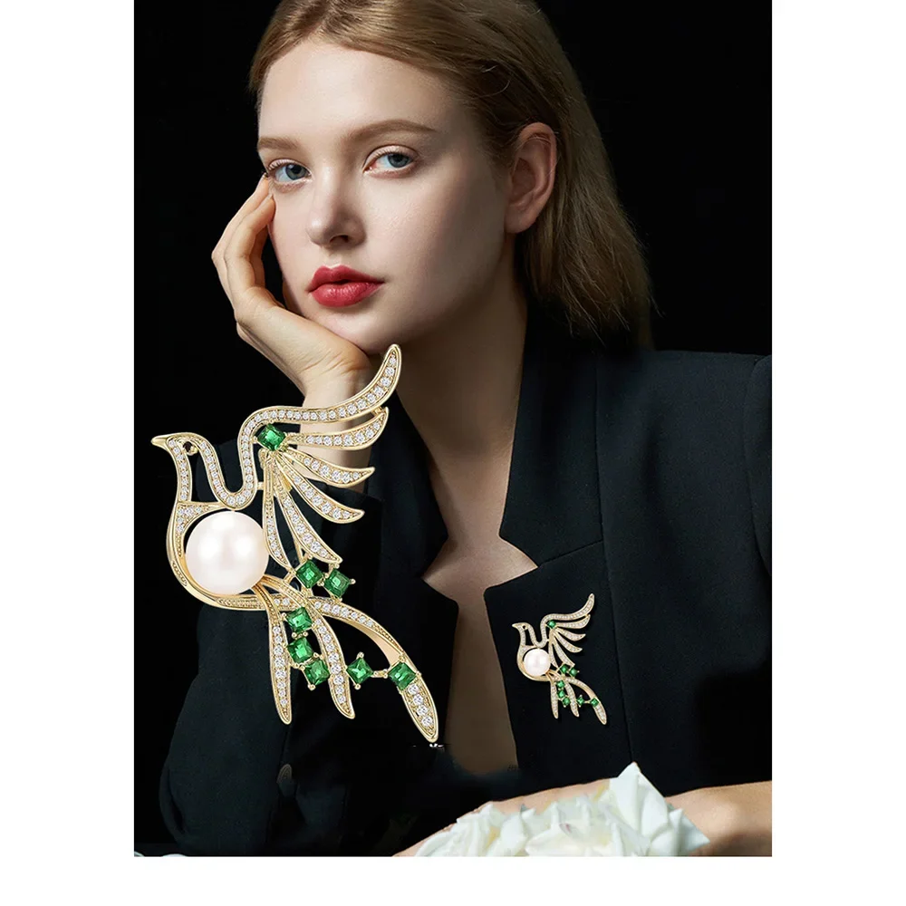 Exquisite Magpie Bird Brooch, High-end Female High-end Luxury Niche Hollow Design Suit Coat Decoration Office Party Accessories