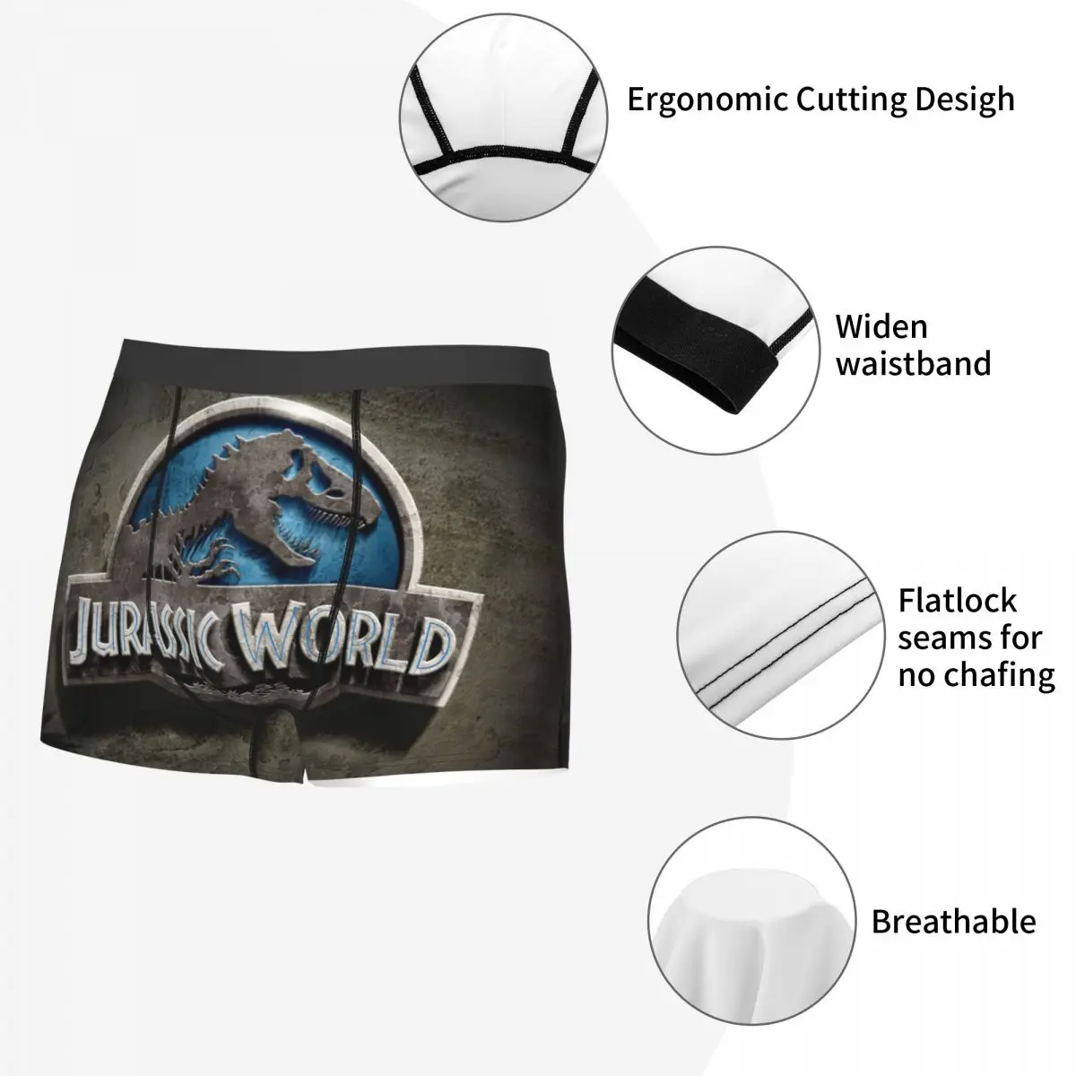 Benutzer definierte Jurassic Park Boxer Shorts Herren Dinosaurier Welt Slips Unterwäsche Mode Unterhosen