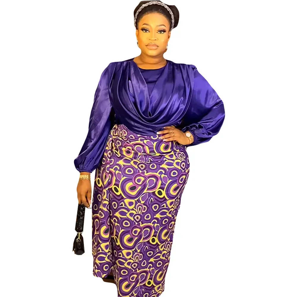 African Dresses for Women 2023 2pcs Sets Tops And Skirts Suits Dashiki Ankara Print Outfits Turkey Wedding Party Dress Plus Size