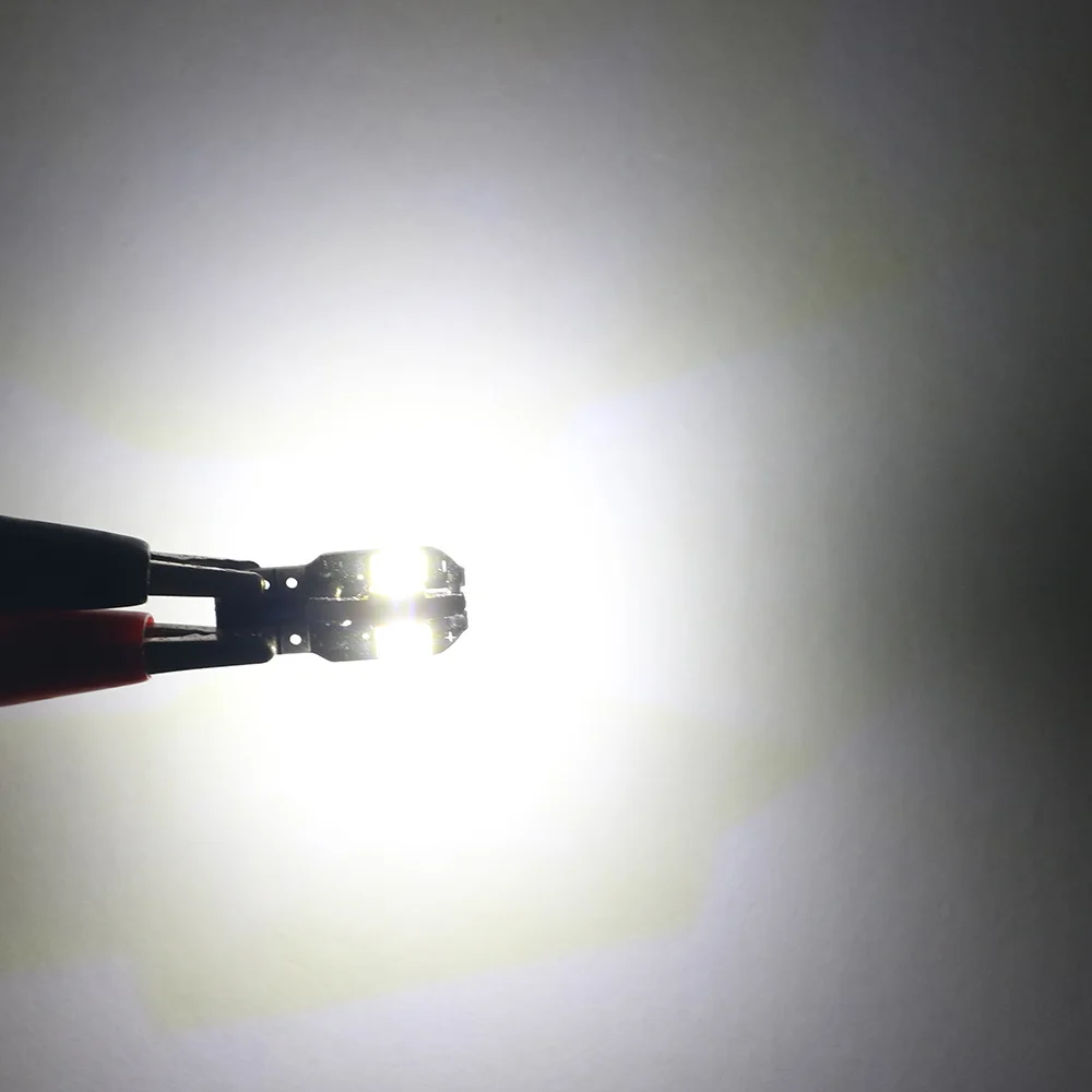 10PCS W5W T10 LED CANBUS No Error 12V 2W 600Lm Super Bright Car Interior Side Light 194 3030 SMD Auto Bulb White Amber Red