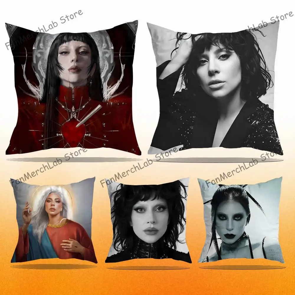 L-Lady Singer G-GagaS Printed Pillow Cover Cushion Case Simple Sofa Pillow Case No Pillow Core