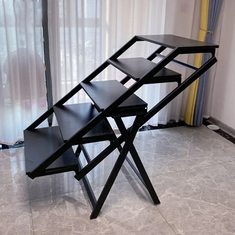 Folding Storage Holders Removable Table Multifunctional Organizer Shelf Metal Hanger Rack Kitchen Accessory Goods for Home