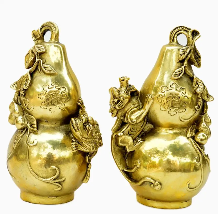 

Pure copper metal crafts business fair sales gifts home decoration Golden Toad gourd