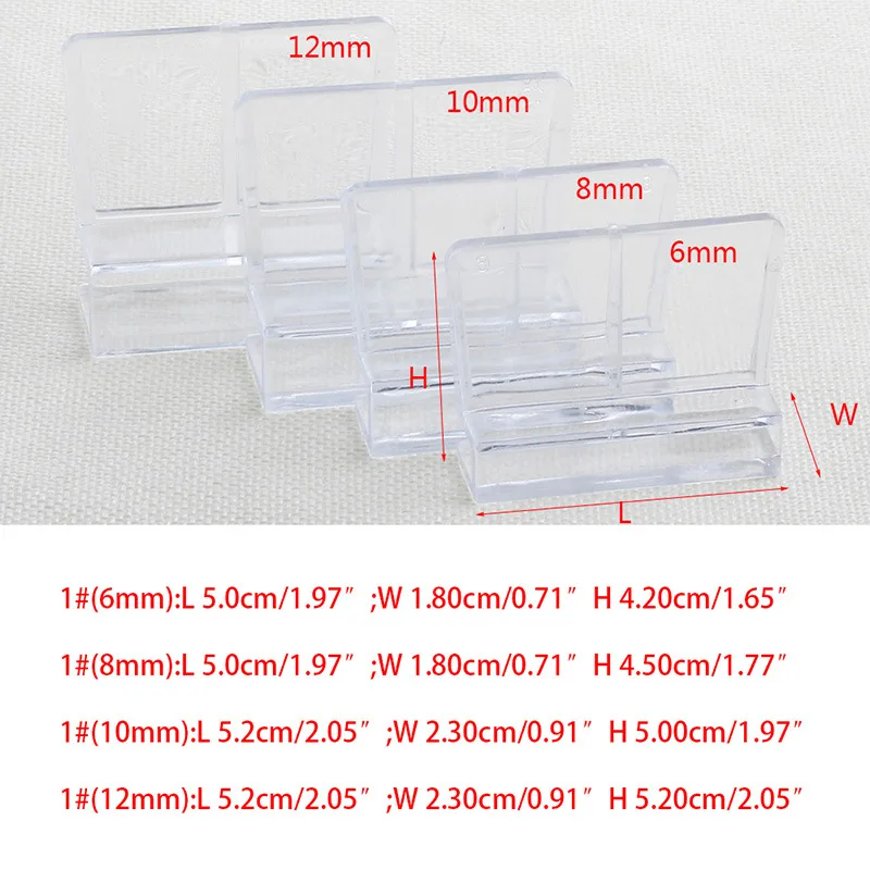 4Pcs/lot Fish Aquatic Pet Parts Aquarium Fish Tank Acrylic Clips Glass Cover Support Holders 6/8/10/12mm