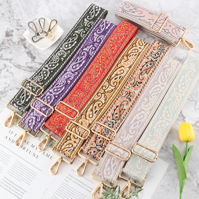 5cm Widening Replacement Strap Thickening Handles Bags Ethnic Style Jacquard Woven Shoulder Crossbody Adjustable New Handbag Bel