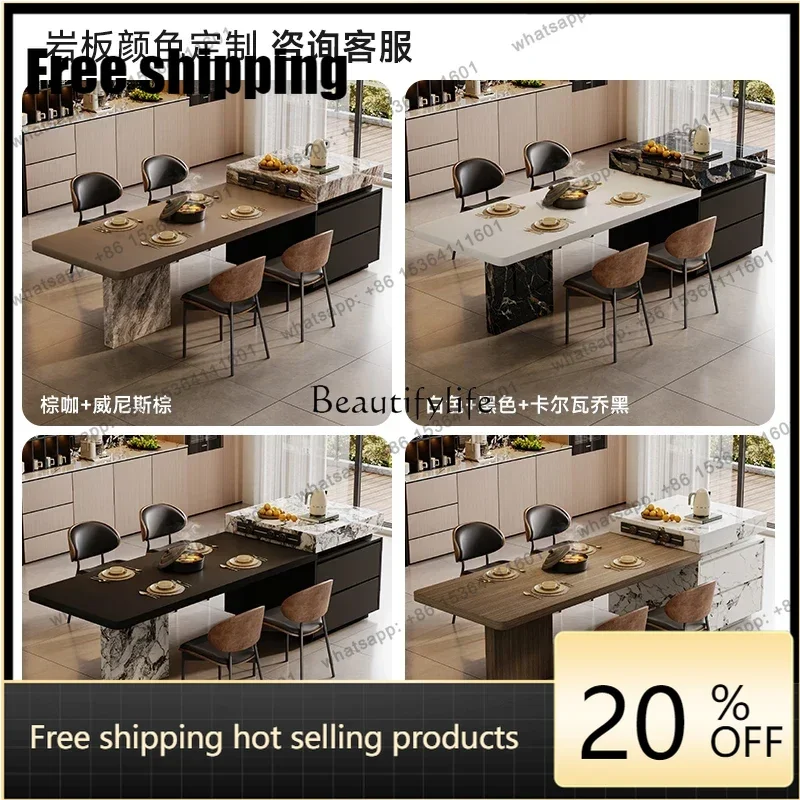HJ -Luxury stone rock slab Venice island table integrated household