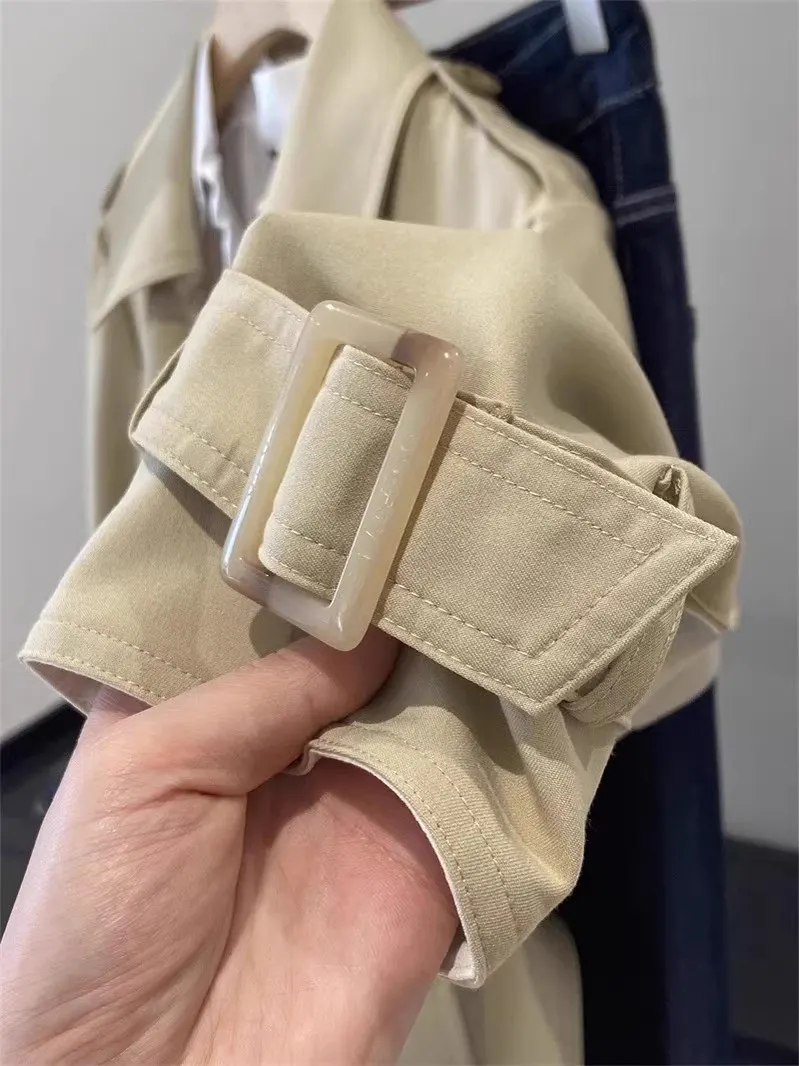 Cappotto da donna Briti Sle con cintura in vita lunghezza midi bottone singolo Cappotto lungo Sve Altro materiale Capispalla Faion stagione primaverile