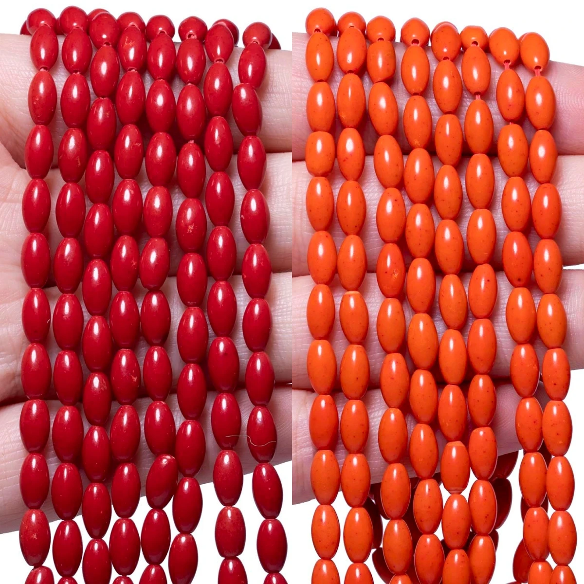 أحمر/أصفر اللون المرجان الأرز الخرز 4x8 مللي متر عالية الجودة البذور الخرز لصنع المجوهرات اليدوية DIY بها بنفسك الملابس قلادة اكسسوارات #1