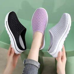 Half Mug Sports Casual Shoes Women Breathable Mesh Shoes Summer New Style Soft Soled Old Beijing Cloth Shoes