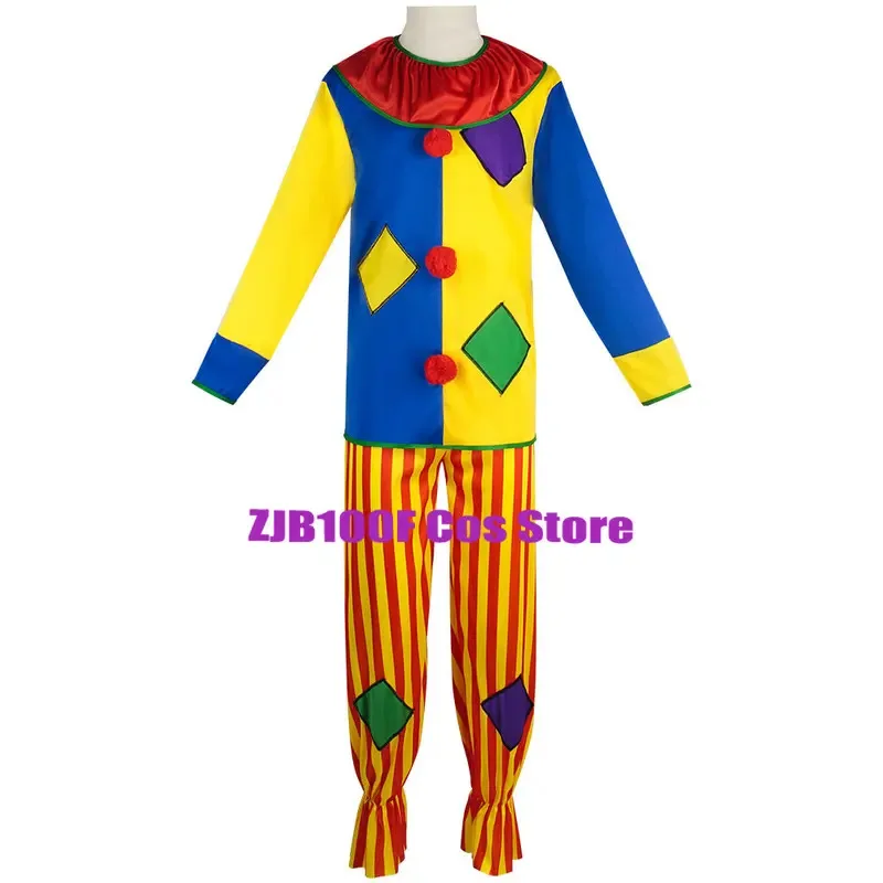 Halloween Funny Clown Cosplay  Adult Clown Costume Top Pants Carnival Christmas Party clothing