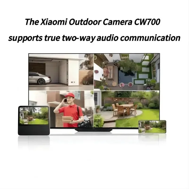 Imagem -05 - Xiaomi-câmera ao ar Livre com Visão Noturna Som Doméstico Inteligente e Aviso de Luz Cctv Colorida Wi-fi Milhões de Pixels Ip66 Novo Cw700s 2.5k