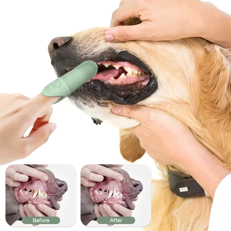 Soft Silica Gel Toothbrush For Dogs Applicable To Pet Shop oll For Dogs Finger Toothbrush Dental Plaque Care Tools Accessories