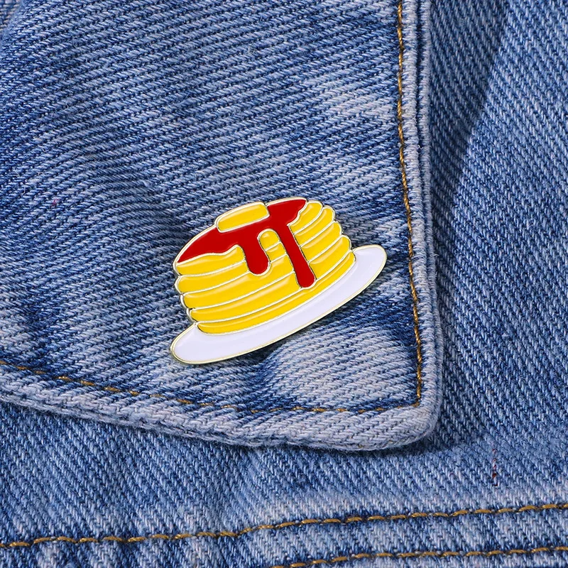 Cute Syrup Pancake Hard Enamel Lapel Pin Breakfast Food Metal Badge Jacket Backpack Decor Funny Food‑style Jewelry Gift