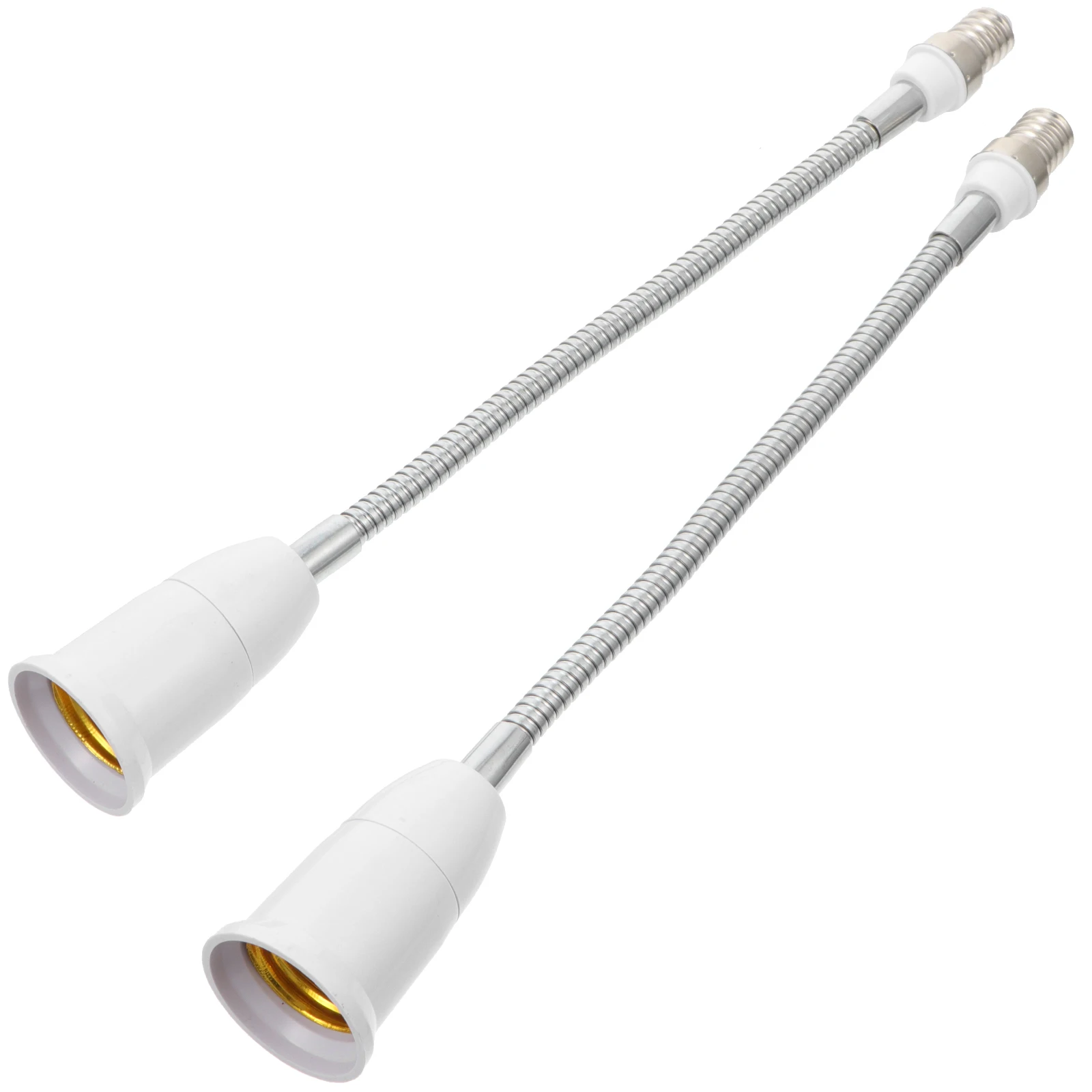 

2 pcs E14 to E27 Lamp Holder Extender Socket 39 5cm Tube Adjustable Bendable Lighting Fixture Adapter