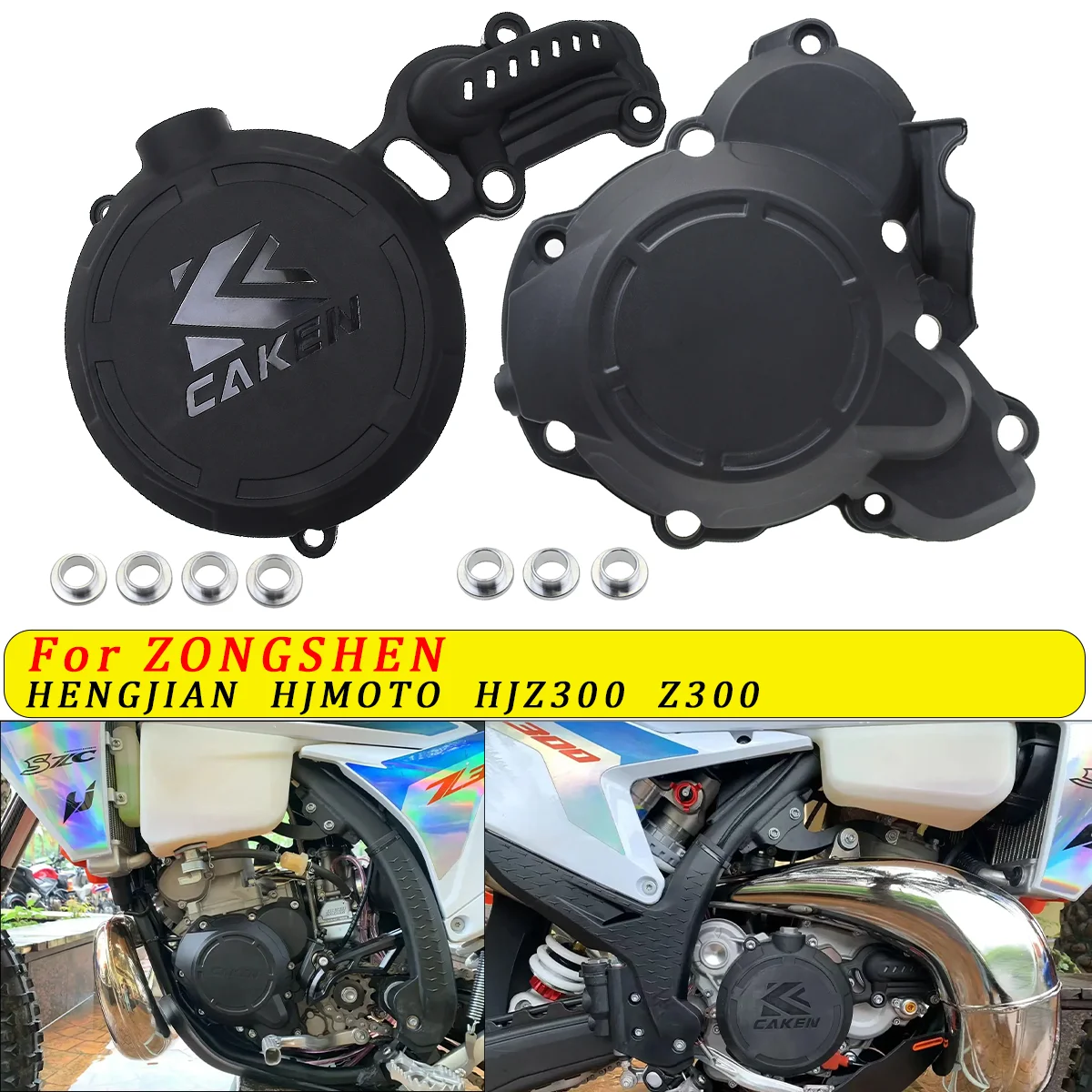 Motorcycle Clutch Guard Water Pump Cover Engine Ignition protection cover For HENGJIAN HJMOTO HJZ300 Z300 Dirt Bike Refit Parts