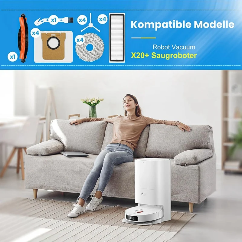 Piezas de repuesto para Robot aspirador Xiaomi X20 +, cepillo lateral principal, filtro Hepa, mopa, bolsas de polvo de tela