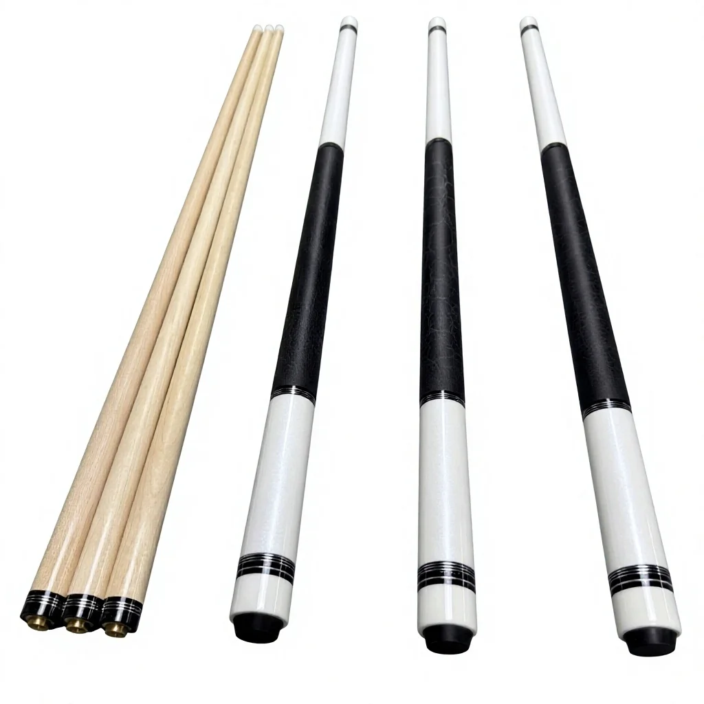 Billiard Cue, Leather-textured Maple Wood, 58-inch, 1/2 Split Cue, Suitable for American 9-ball and Chinese 8-ball Billiards