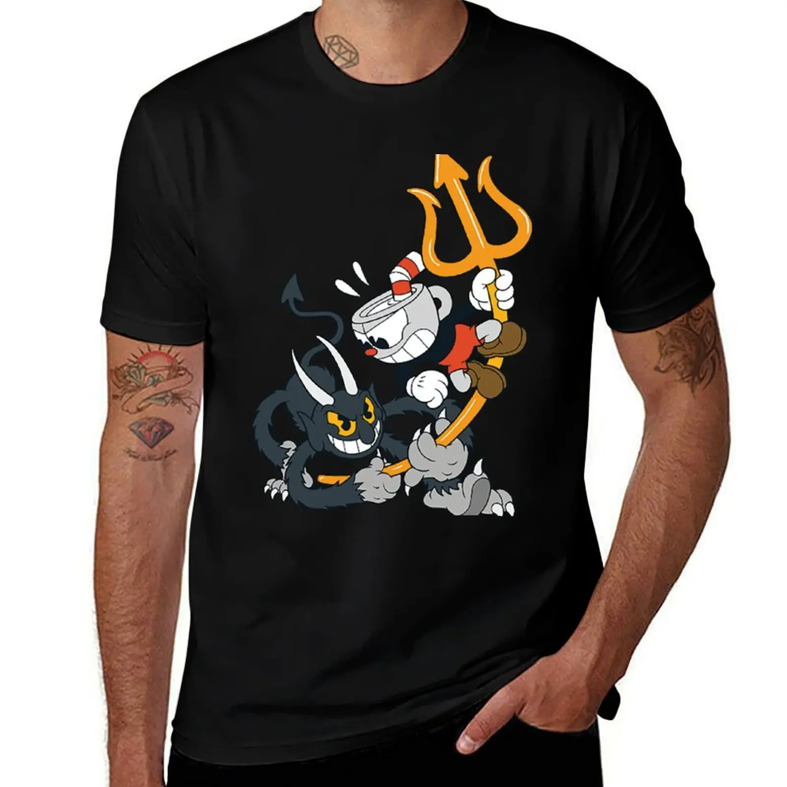 

Cuphead _amp_ Devil T-Shirt cotton t shirt pack mens graphic t shirts