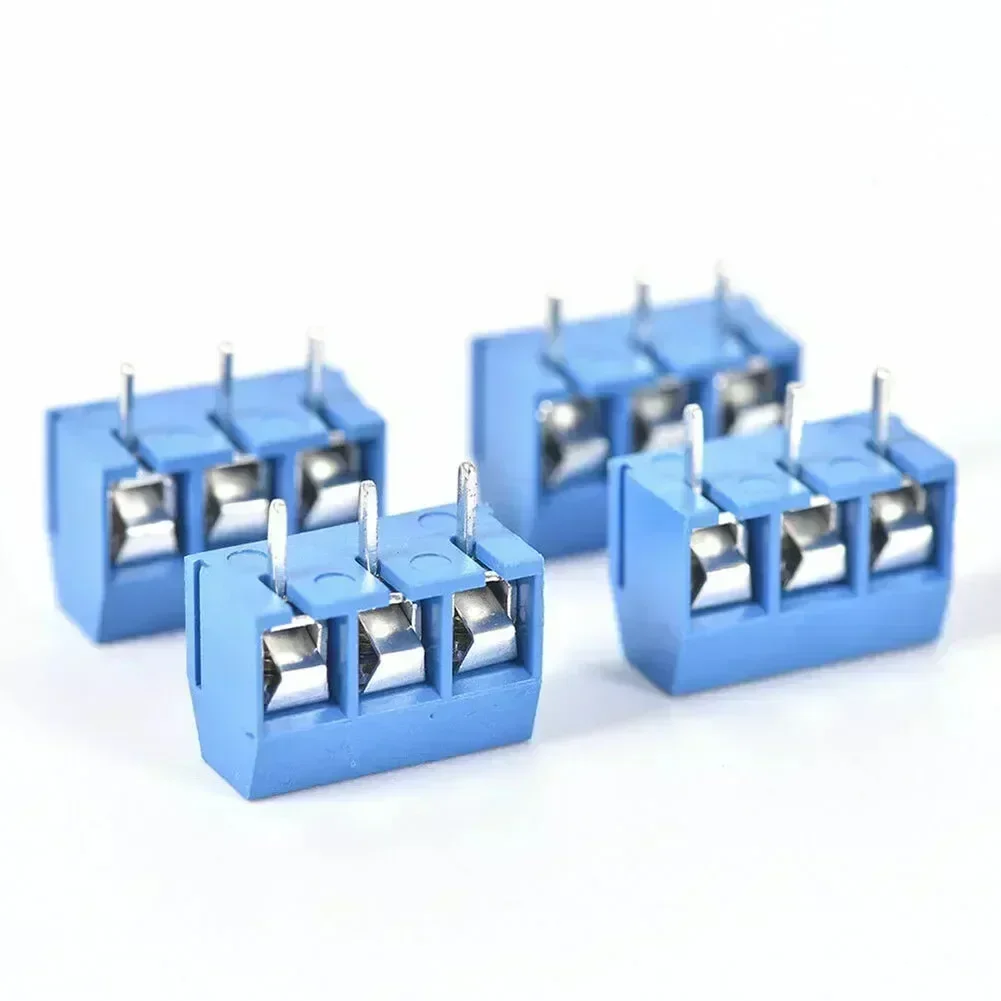 10pcs KF301-3P Terminal Blocks 3-Pin 5.08mm Blue Connect Terminal Connectors Screw Wire Adapter For DIY PCB Board Electronics