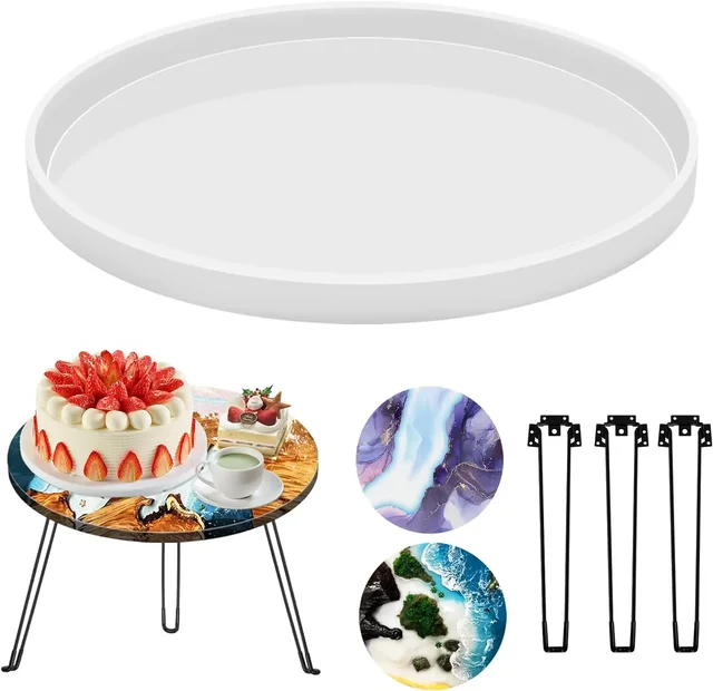 Okrągłe formy z żywicy epoksydowej, duża forma z żywicy do deski Charcuterie, wielokrotnego użytku DIY Art Home Decoration Resin Tray Mold for River