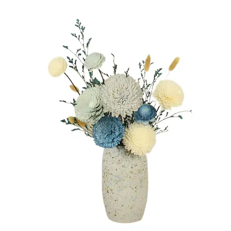 Dried flower arrangement fake flower simulation flower decoration ornament living room light luxury high-end home desktop vase f