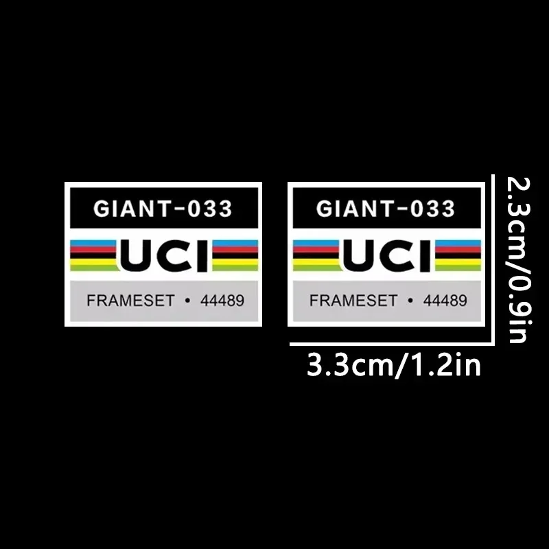 2Pcs UCI Certified Waterproof UV-Proof Scratch-Resistant PET Stickers Custom For Bike Frame Bicycle Exterior Surface DIY Styling