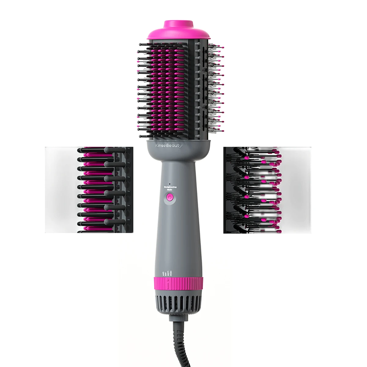 Kinseibeauty Hair Dryer Comb Straightener Electric Hot Air Brush Ceramic Anti-ironing Blower Multi-function Styling Tools