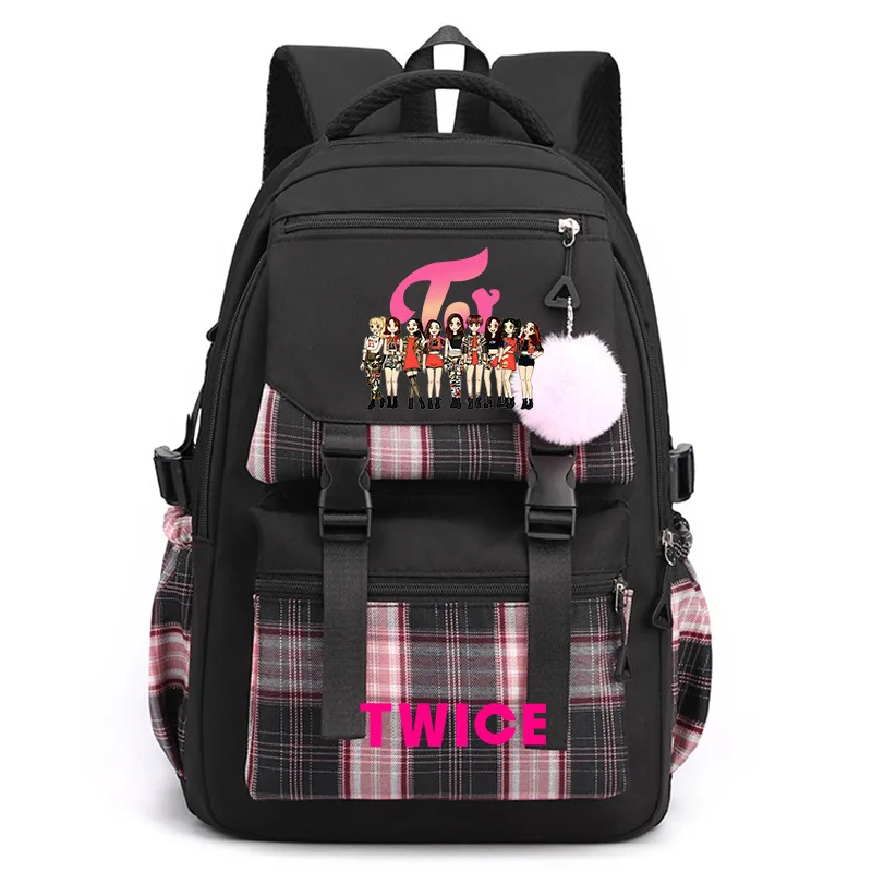 Plaid Twice Backpack for Girl Boy Student Teenager Children Rucksack Women Men Casual School Bags Travel Mochilas