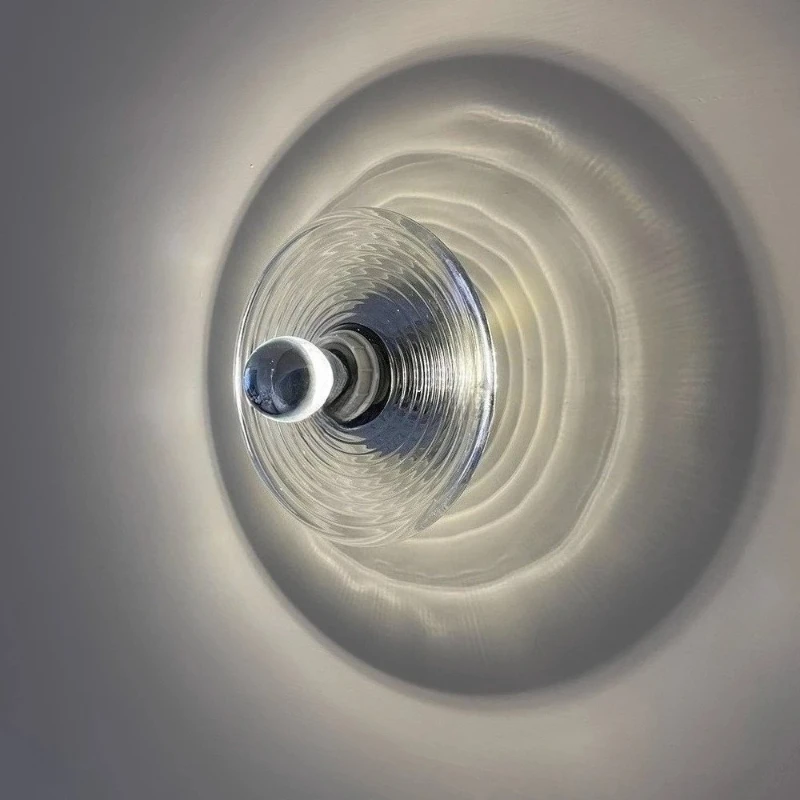 

Water Ripple Glass Wall Lamp Design Bauhaus Style Lighting for Bedroom Corridor Vintage Home Decor Indoor Ceiling Light Fixture