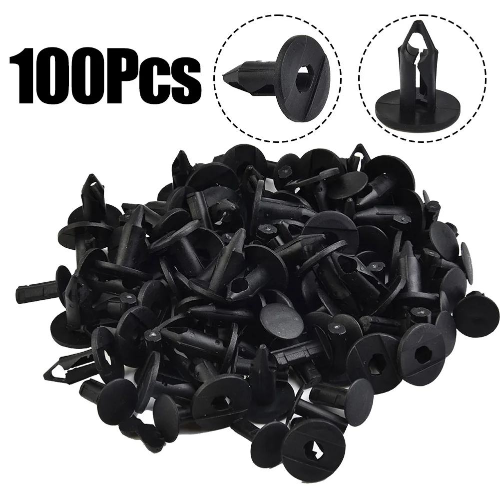 100pcs Car Retainer Clips 8MM Plastic Fasteners Kit Auto Trim Panel Clip ATV UTV Shield Push Pin Rivet Retainer Clip For Panel