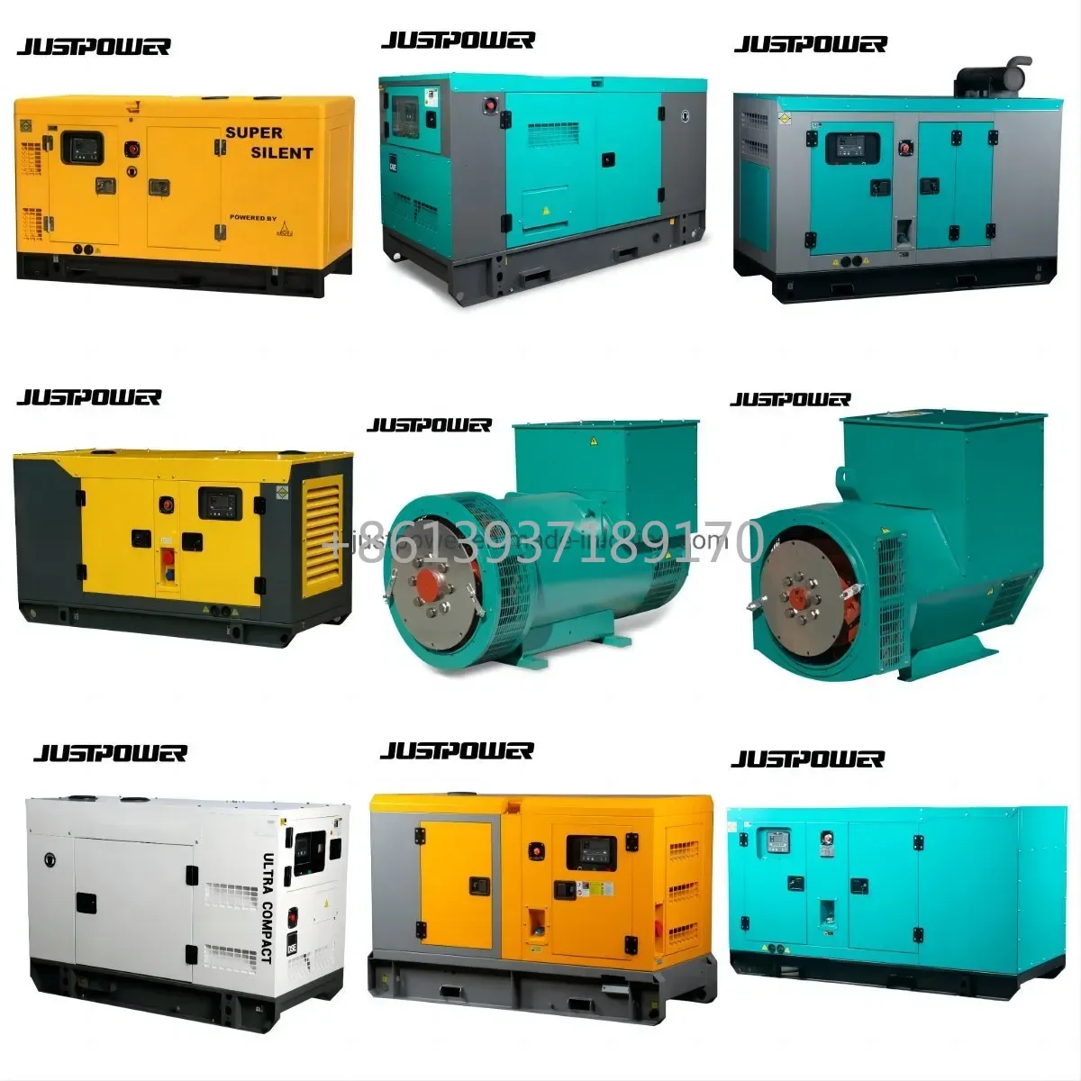 Générateurs diesel silencieux triphasés 50Hz 60Hz auvent de générateur diesel