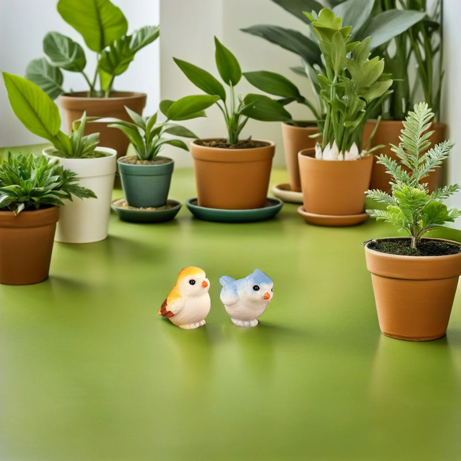 

20pcs Miniature Landscape Decoration: Micro Resin Parrot For Diy Garden Home Decor Kids Activities