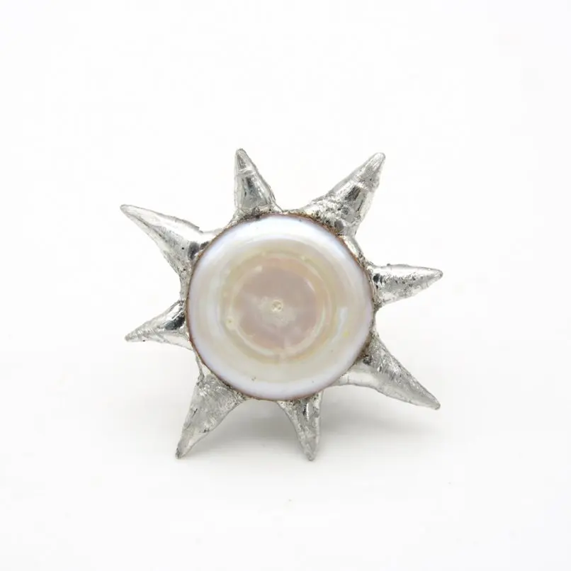 

1Pcs Soldered Handmade Brutalist Y2k Pearl Freshwater Pearls Organic Claws Thorns Spiky Bubble Claw Approx 30mm Jewelry