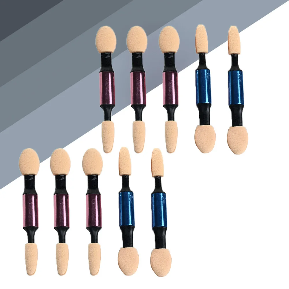 10 stuks dubbelzijdige oogschaduwapplicator sponsborstel zachte make-uptool voor het mengen van oogschaduw cosmetica make-upborstel