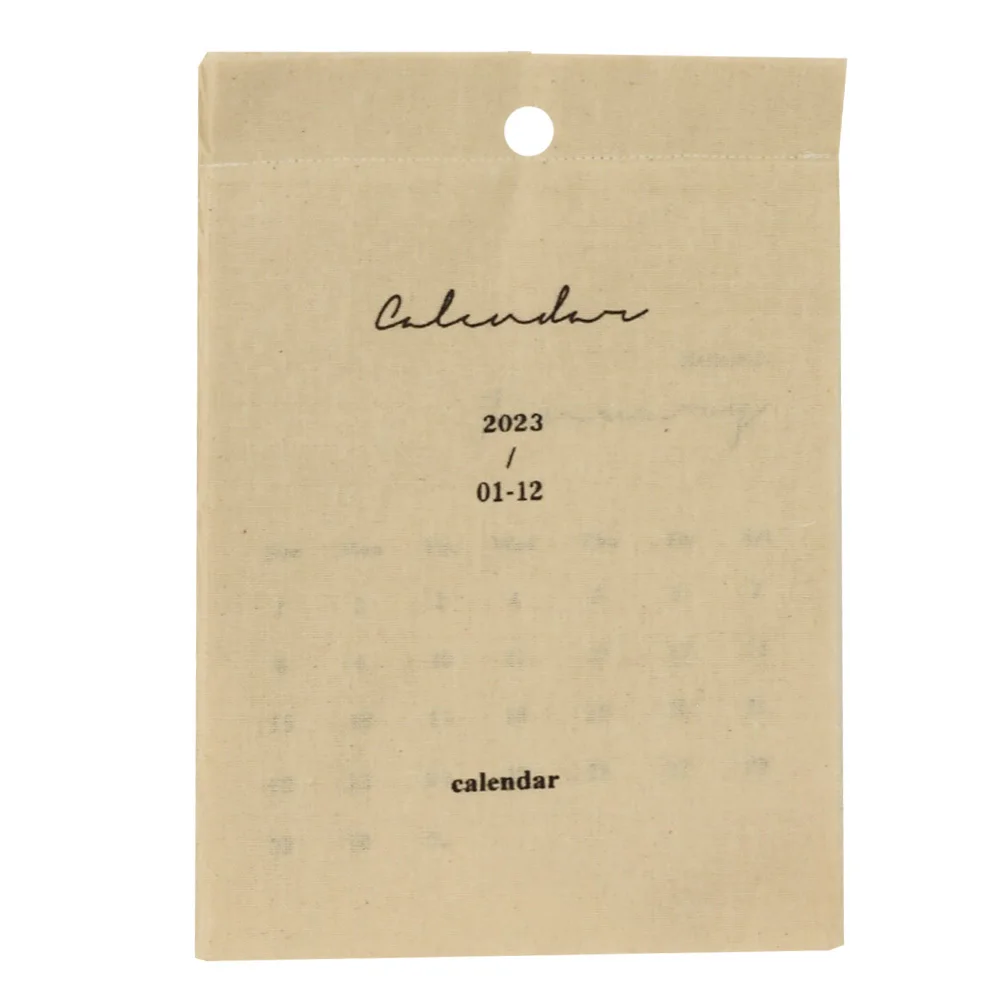 

Cotton Linen Calendar 2023 Hanging Wall Decor Simple Style Photo Background Prop English Printing Calendar Photo Background Prop