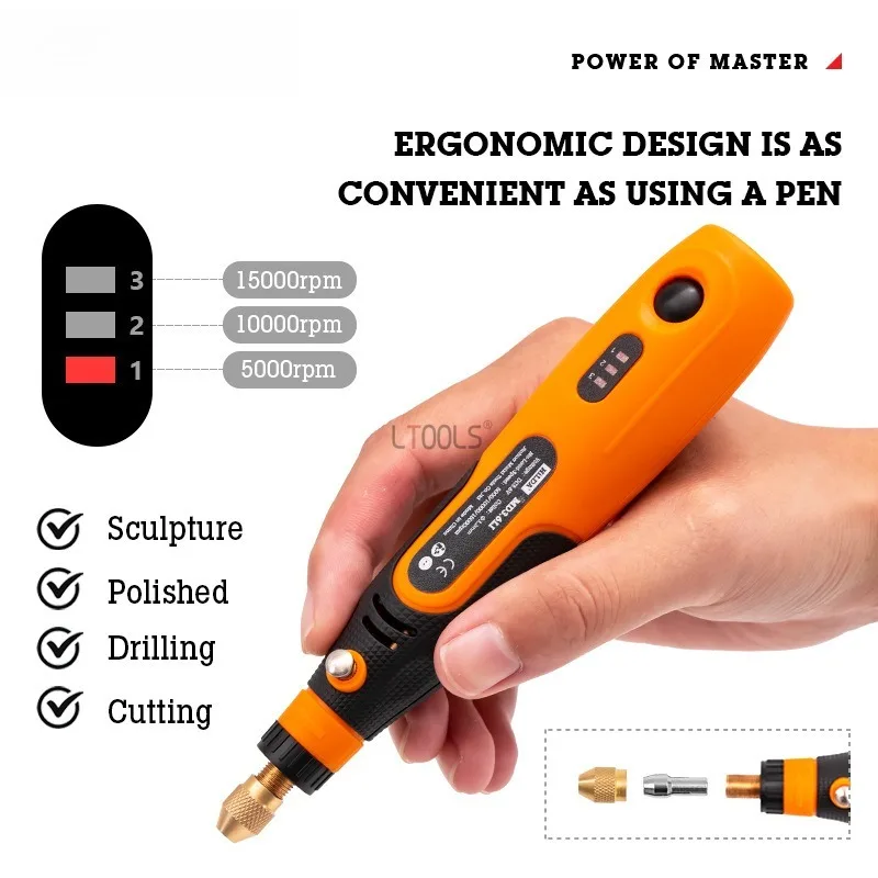

3.6v Electric Grinding Pen Precision Engraving Mini Drill Rechargeable Grinding and Polishing Tool Cordless Rotary Power Tools