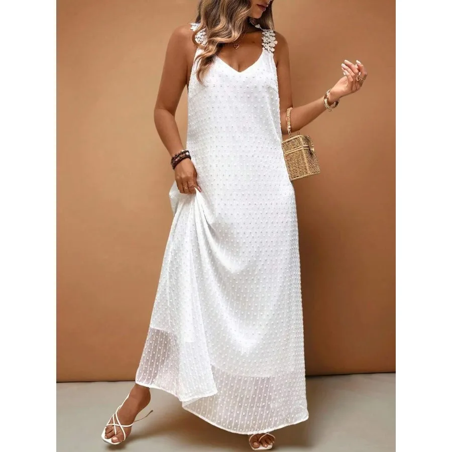 

【New style】Louniche Women's Striped Mesh Loose Elegant Sleeveless Dress