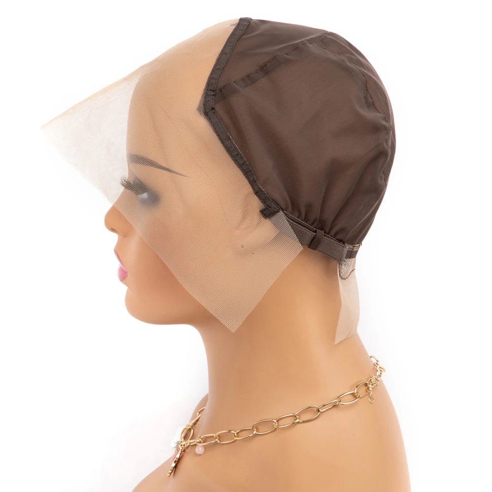 Upgraded Full Lace Wig Cap for Wig Making with Adjustable Straps and Extra Elastic Bands