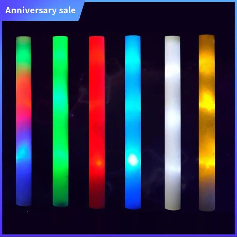 6 PCS LED Light Up Foam Sticks Flashing Glow LED Foam Sticks Parties Weddings Raves Concert Halloween Christmas