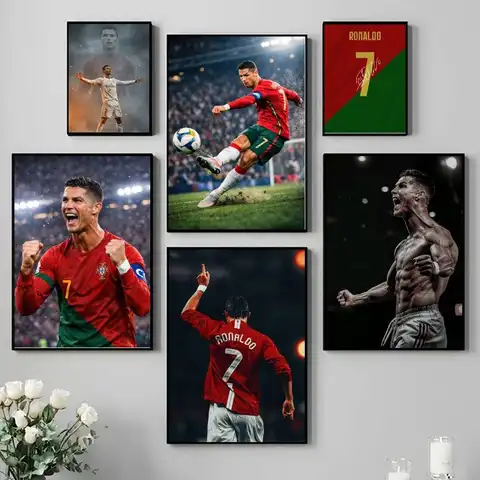 C-Cristiano R-Ronaldo Poster Self-adhesive Art Waterproof Paper Sticker Coffee House Bar Room Wall Decor