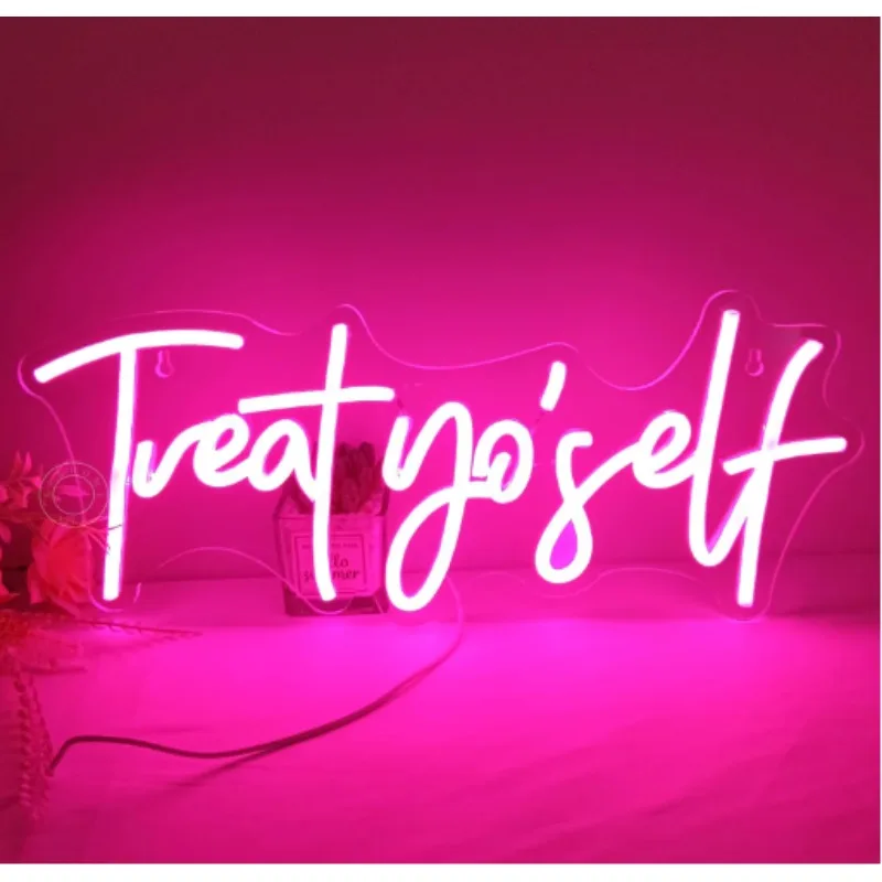 Treat Yourself Led Bedroom Kids Room Living Art Wall Home Family Birthday Christmas Wedding Party 16.54