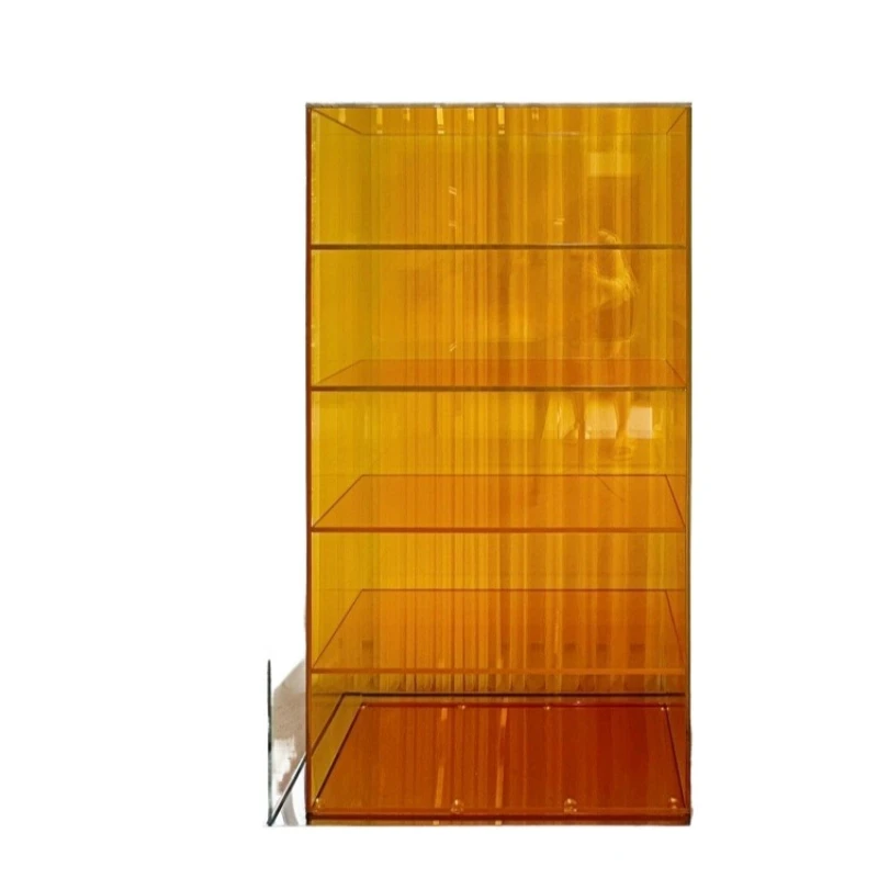 Italian minimalist glass display cabinet, floor-to-ceiling office display living room multi-layer wine cabinet