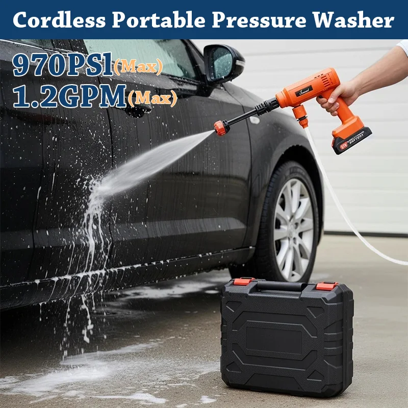 الكهربائية اللاسلكية الملونة ارتفاع ضغط غسيل السيارات بندقية غسالة لوازم رغوة مولد رذاذ نظافة آلة تنظيف غسيل السيارات