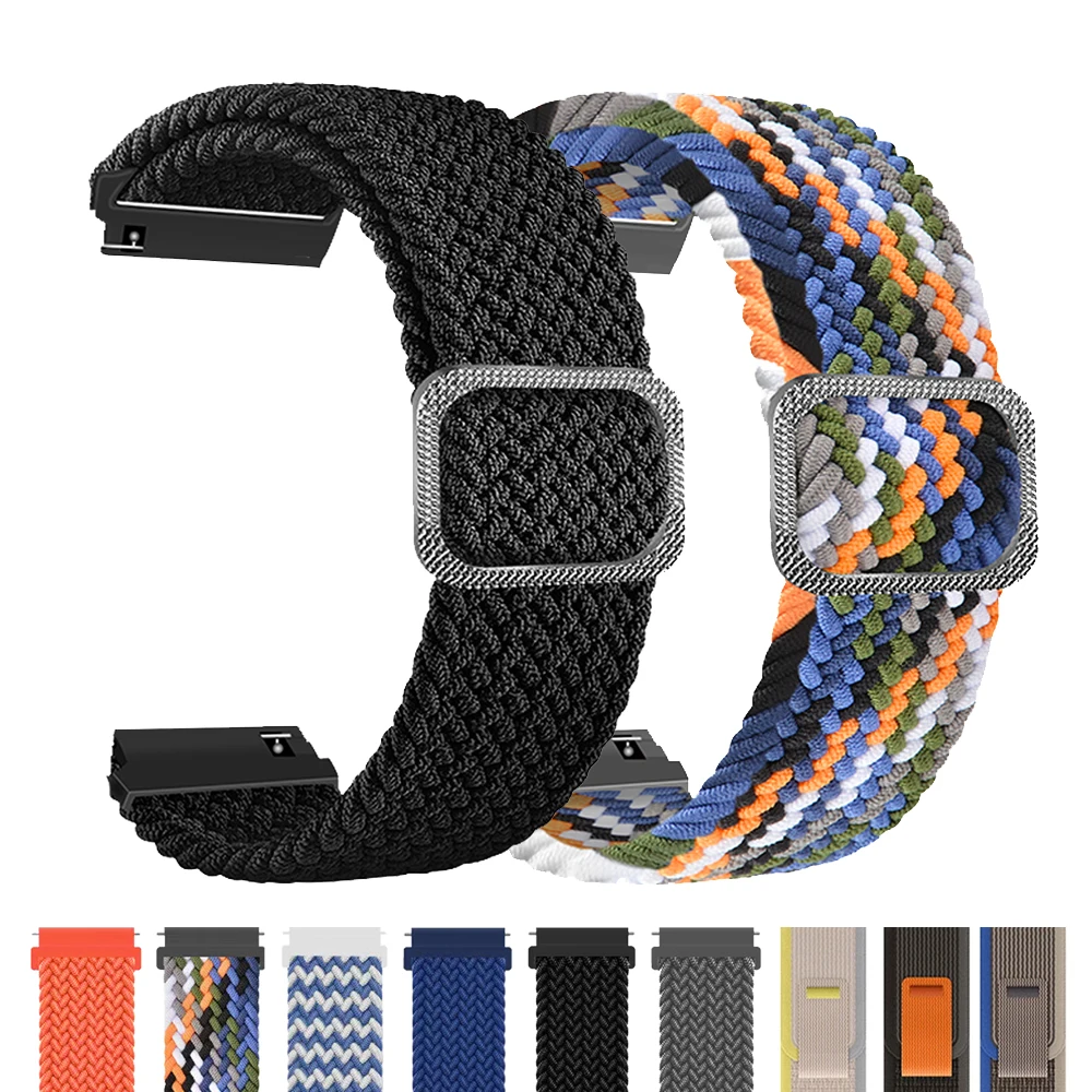 22mm 20mm Watch Strap For Vivoactive 6 5 4 Nylon Band Venu 3 2 SQ/Forerunner 570 165 245 255 Braided Bracelet Replace Wristband