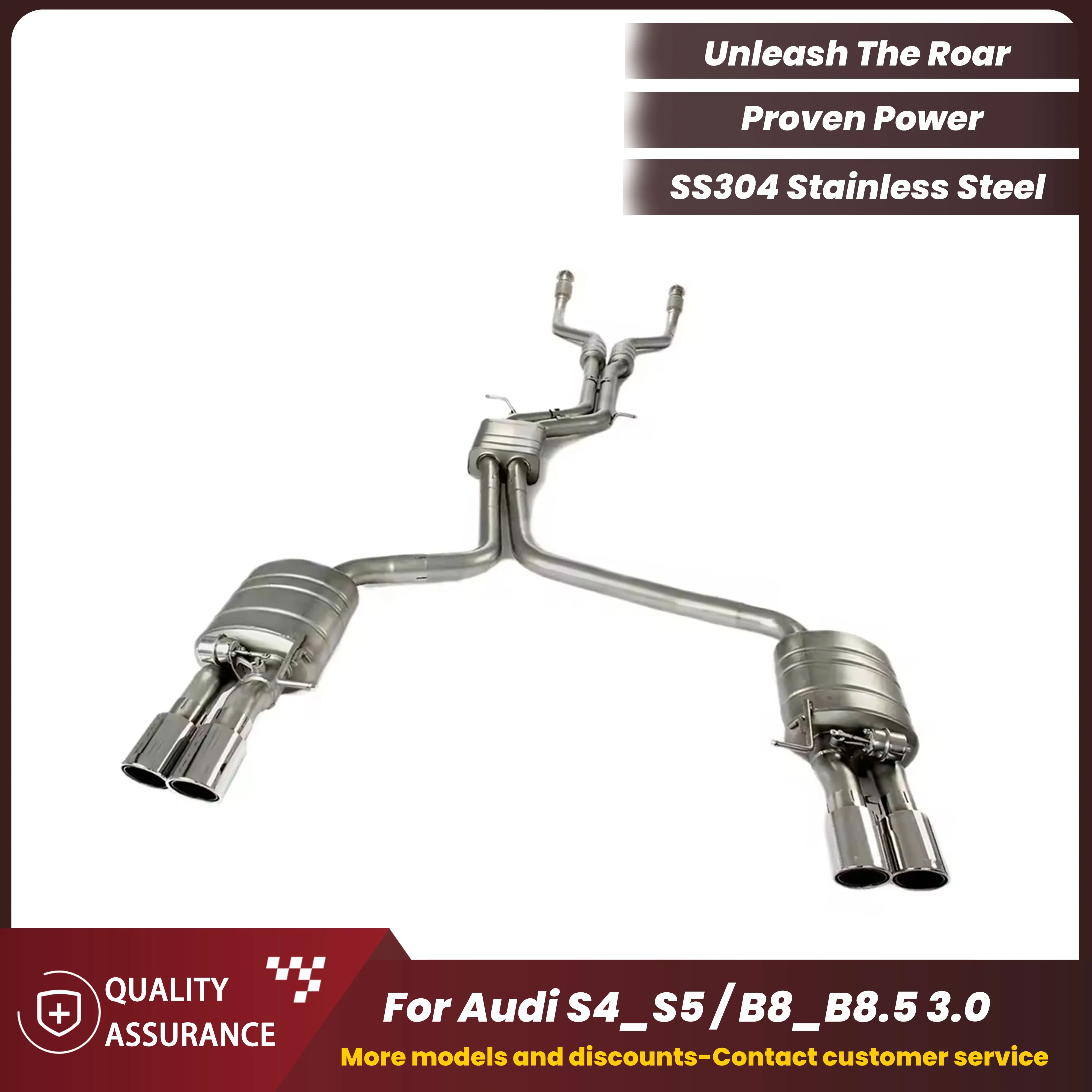 

ECCF SUS304 Stainless Steel Catback Performance Exhaust for Audi S4 S5 B8 B8.5 3.0T 2013-2019