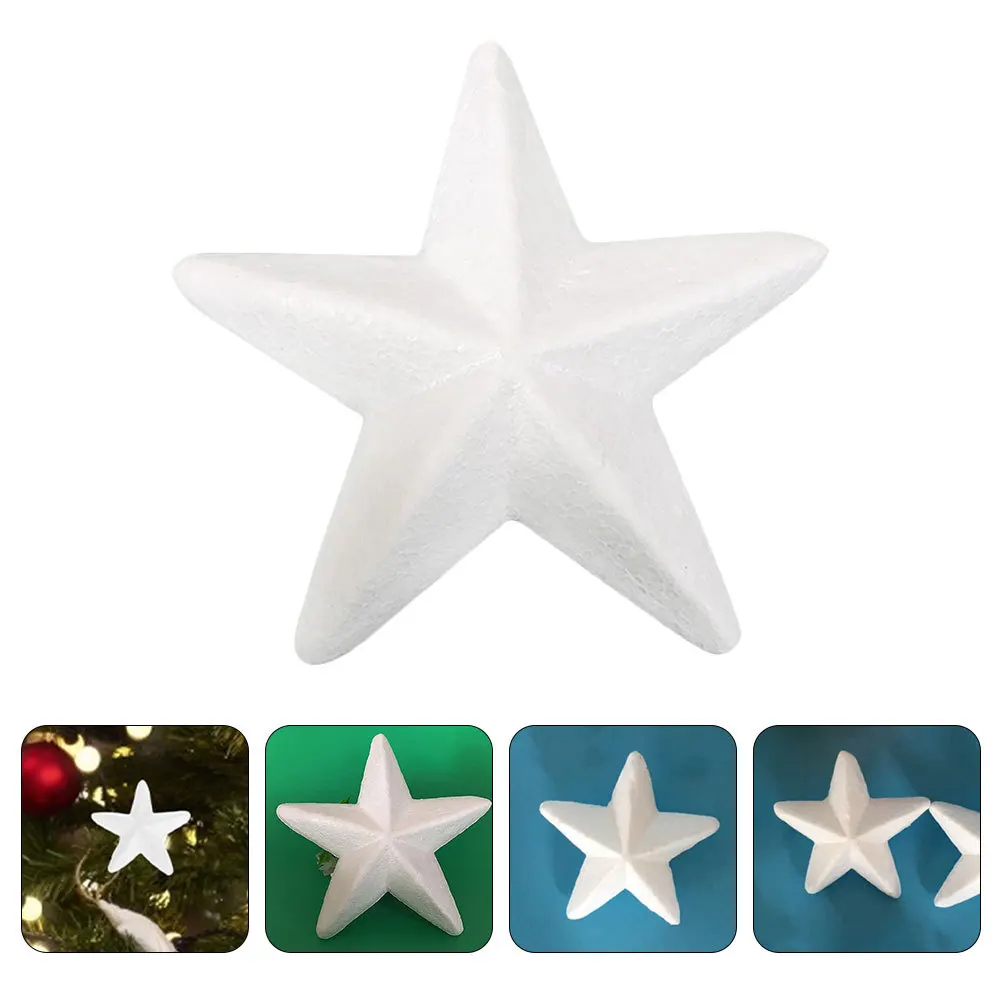 

20Pcs DIY Foam Star Decors Christmas Tree Ornaments Smooth Paintable Craft Supplies White Foam Block Christmas Tree Decorations